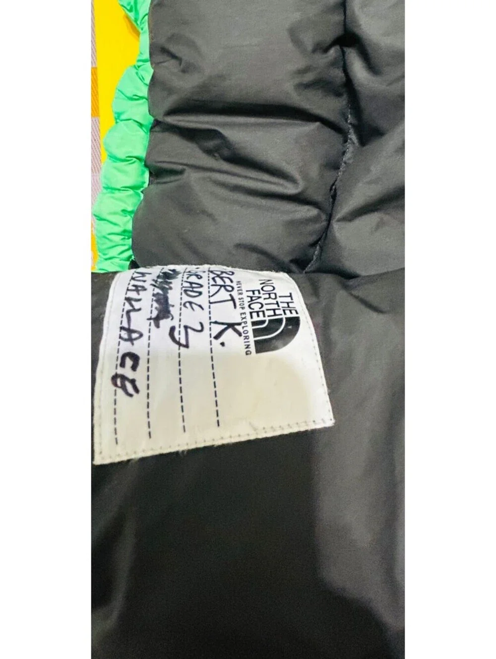 The North Face Teen M 10 1996 Retro Nuptse Down Puffer Jacket Colorblock Flawed